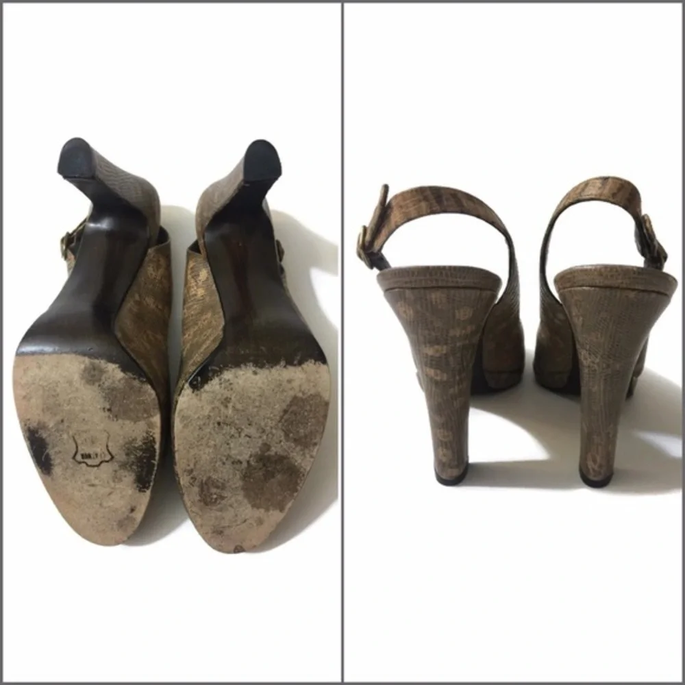𝅺stuart Weitzman Snakeskin Slingback Heels